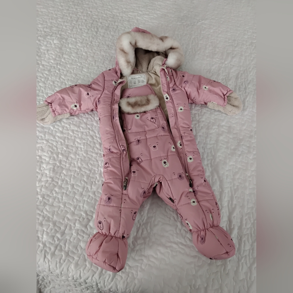Deux par Deux Pink and Cream Baby Snowsuit - Picture 8 of 8